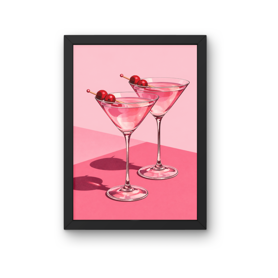 Pink Martini Cocktail - A3 Poster