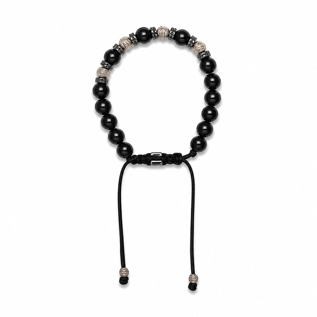 Black onyx and hematite and silver sterling