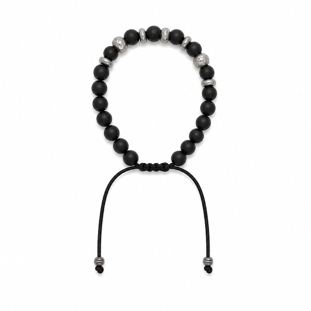 Black agate and silver sterling