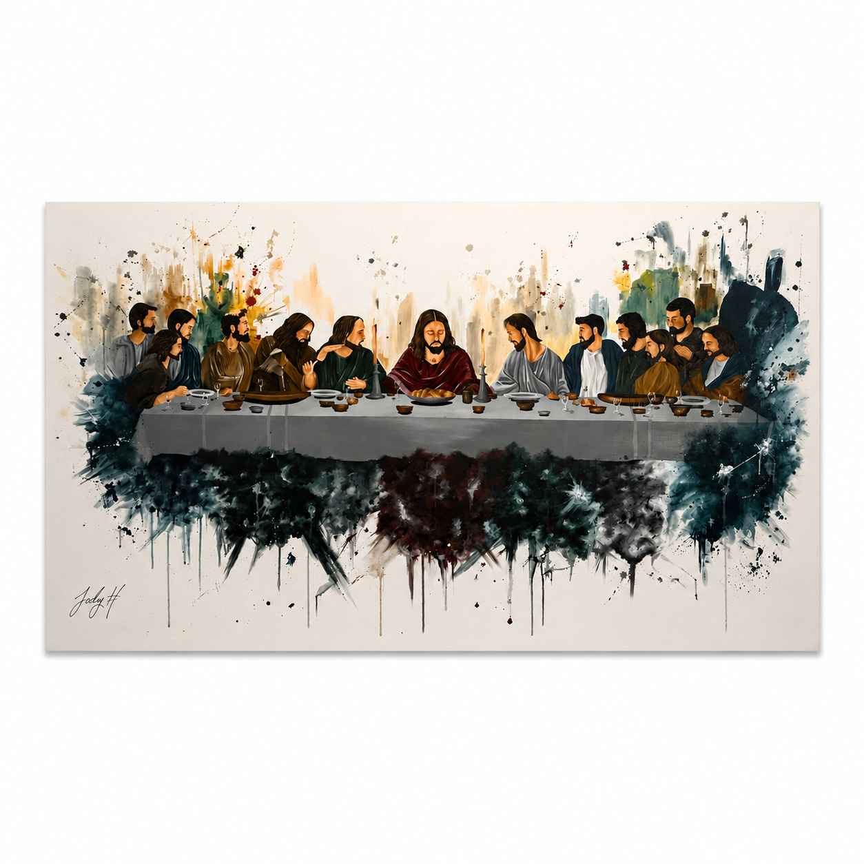 The sacred dinner - Acrylic on canvas