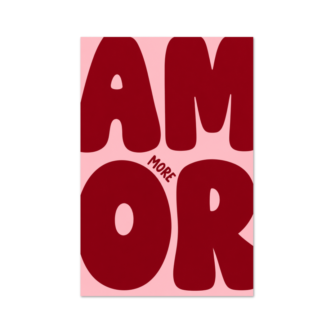 AMOR Pink Retro Typography - A3 Poster