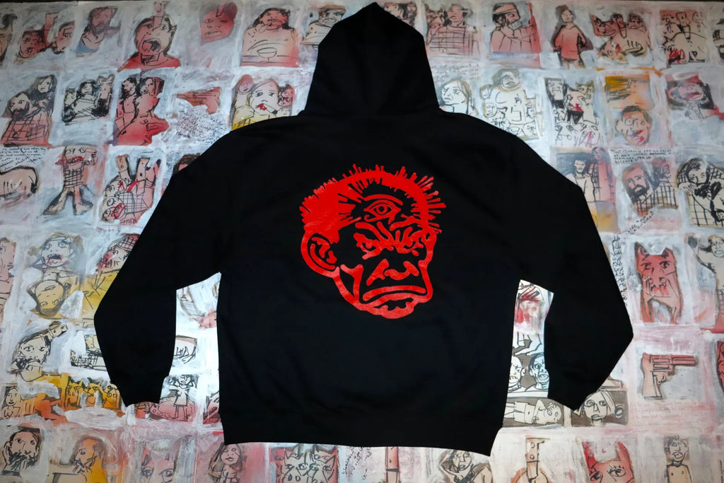 Anger is a Gift - Black zip-up Hoodie (Red print)
