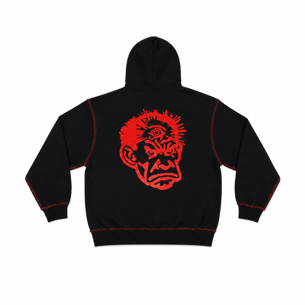 Anger is a Gift - Black Hoodie with Red Outlines