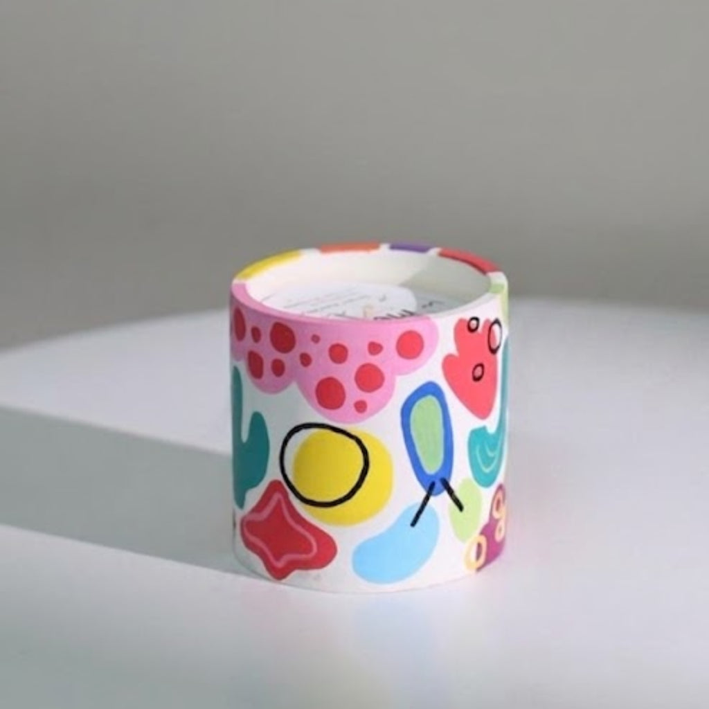 Handmade and hand-painted candle