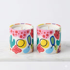 Handmade and hand-painted candle