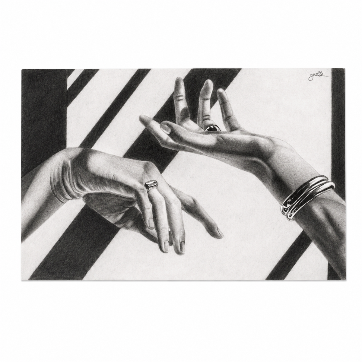 The story they hold - Charcoal & graphite on paper