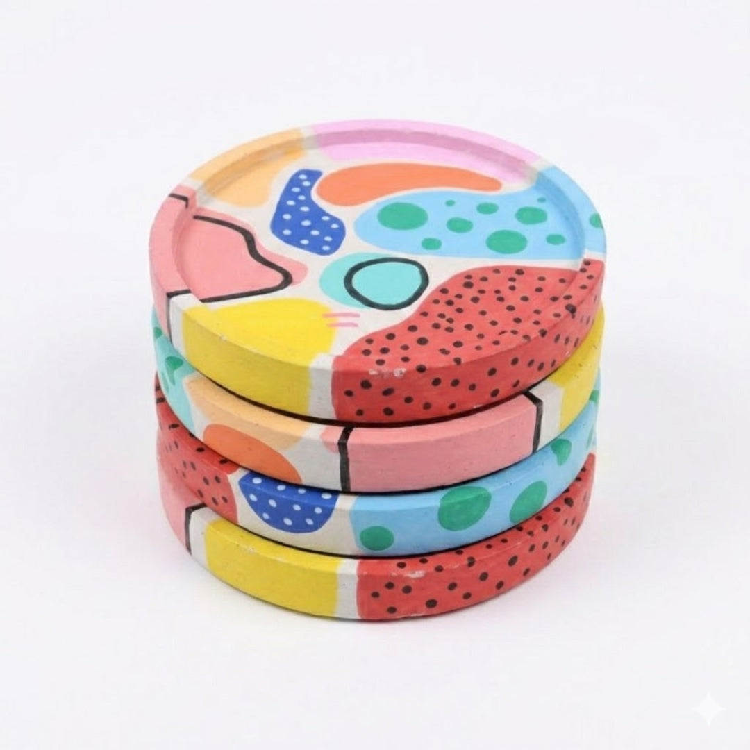 Hand Painted Vibrant Coasters