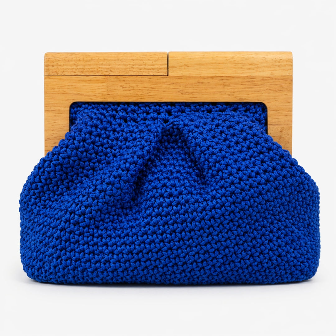 Cobalt Frame Clutch - Crochet Bag