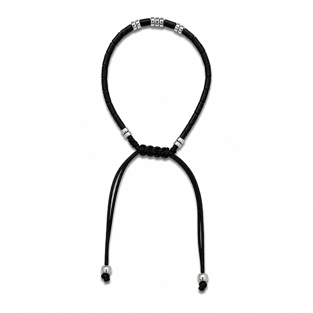Hematite covered with black agate, silver rodeum