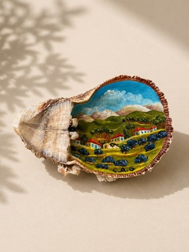 Green Hills - Oil on Shell
