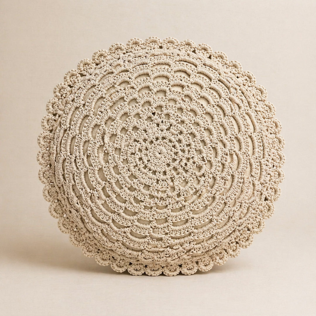 Shell Round - Crochet Pillow