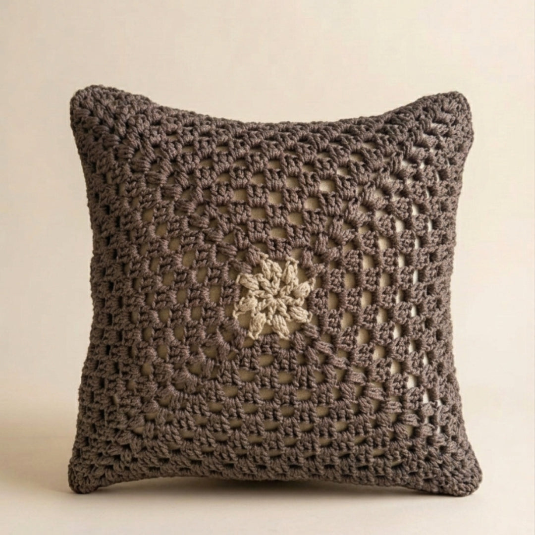 Sunflower Square - Crochet Pillow