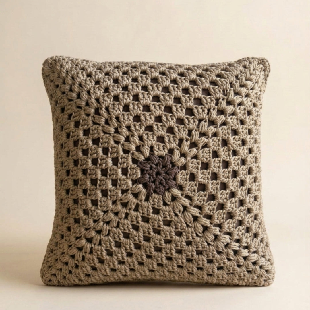 Sunflower Square - Crochet Pillow