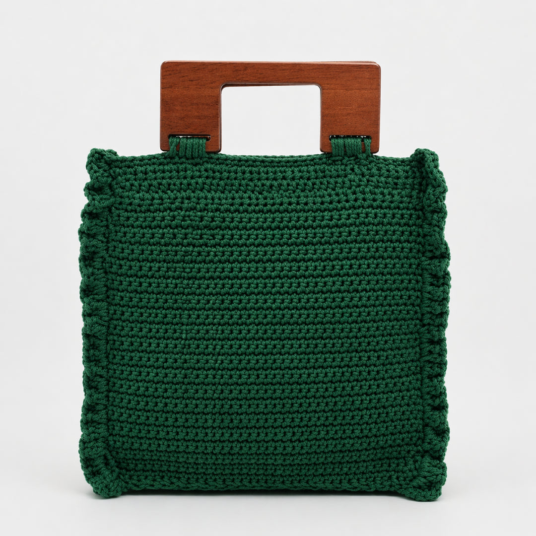 Verde Ruffle Tote - Crochet Bag