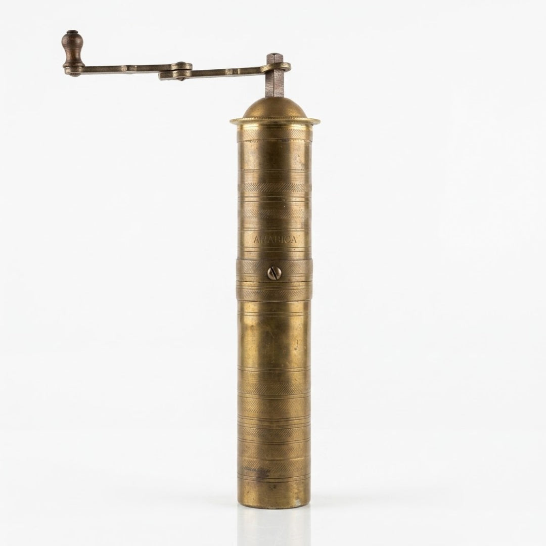 Vintage Brass Hand-Crank Grinder