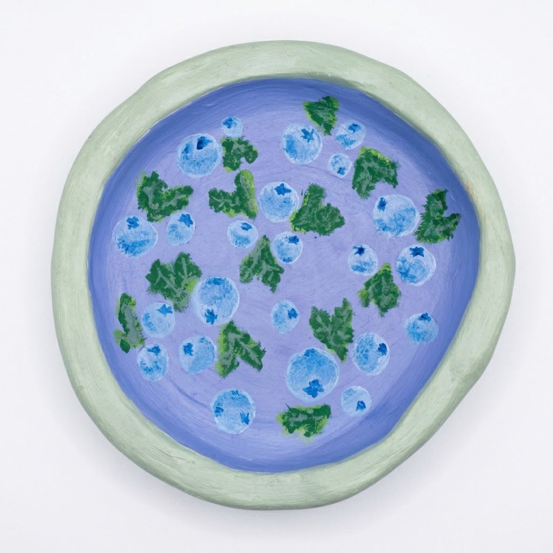 Vintage Minty Blueberry Trinket Dish