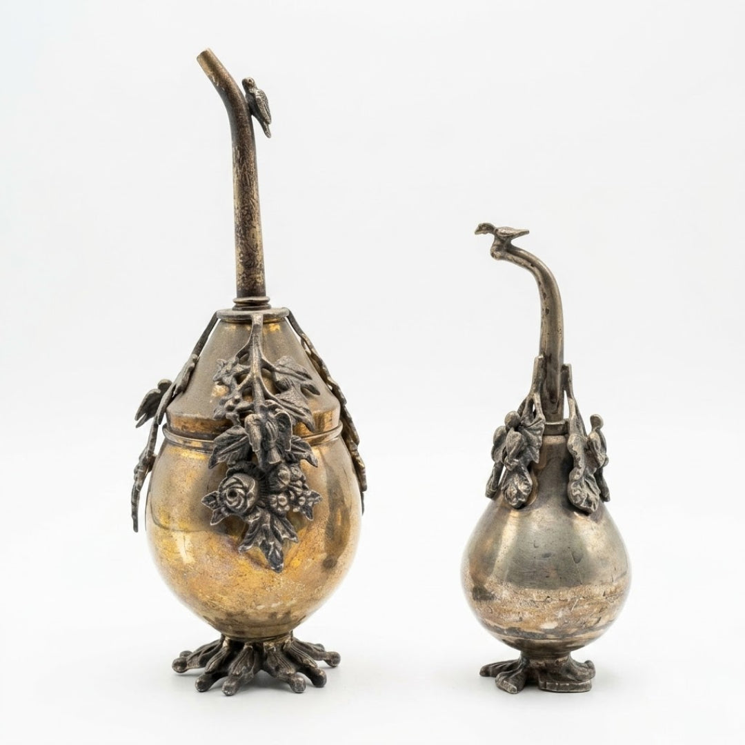 Vintage Ornate Silver Decorative Pitchers (Set)