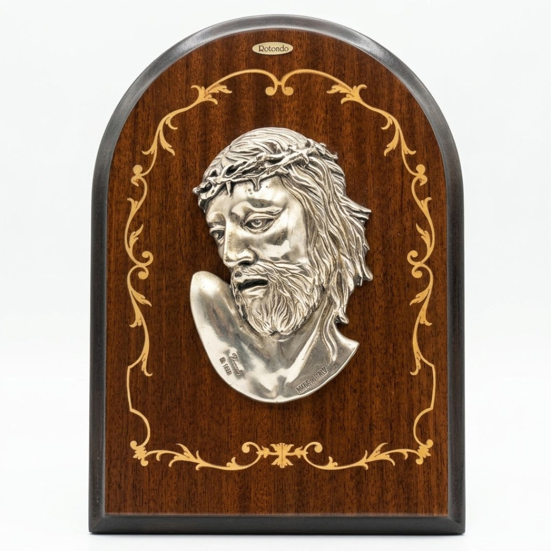 Vintage Religious Silver Relief Wall Plaque