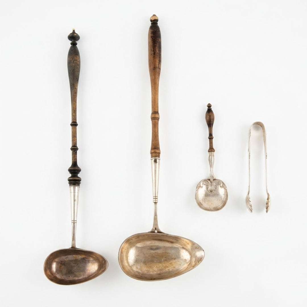 Vintage Silver Serving Utensils Set