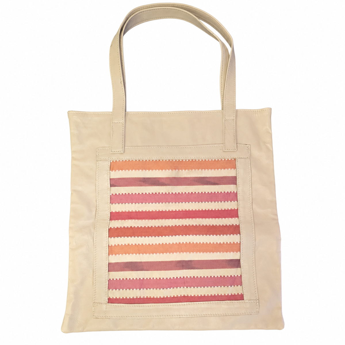Leather Tote Bag - Sunset Snow